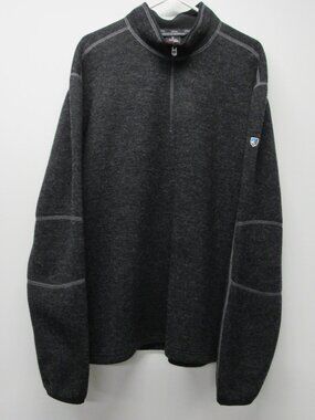 KÜHL ThermoKore Thor 1/4 Zip Sweater Jacket Men's XXL Gray Pullover Wool 3082